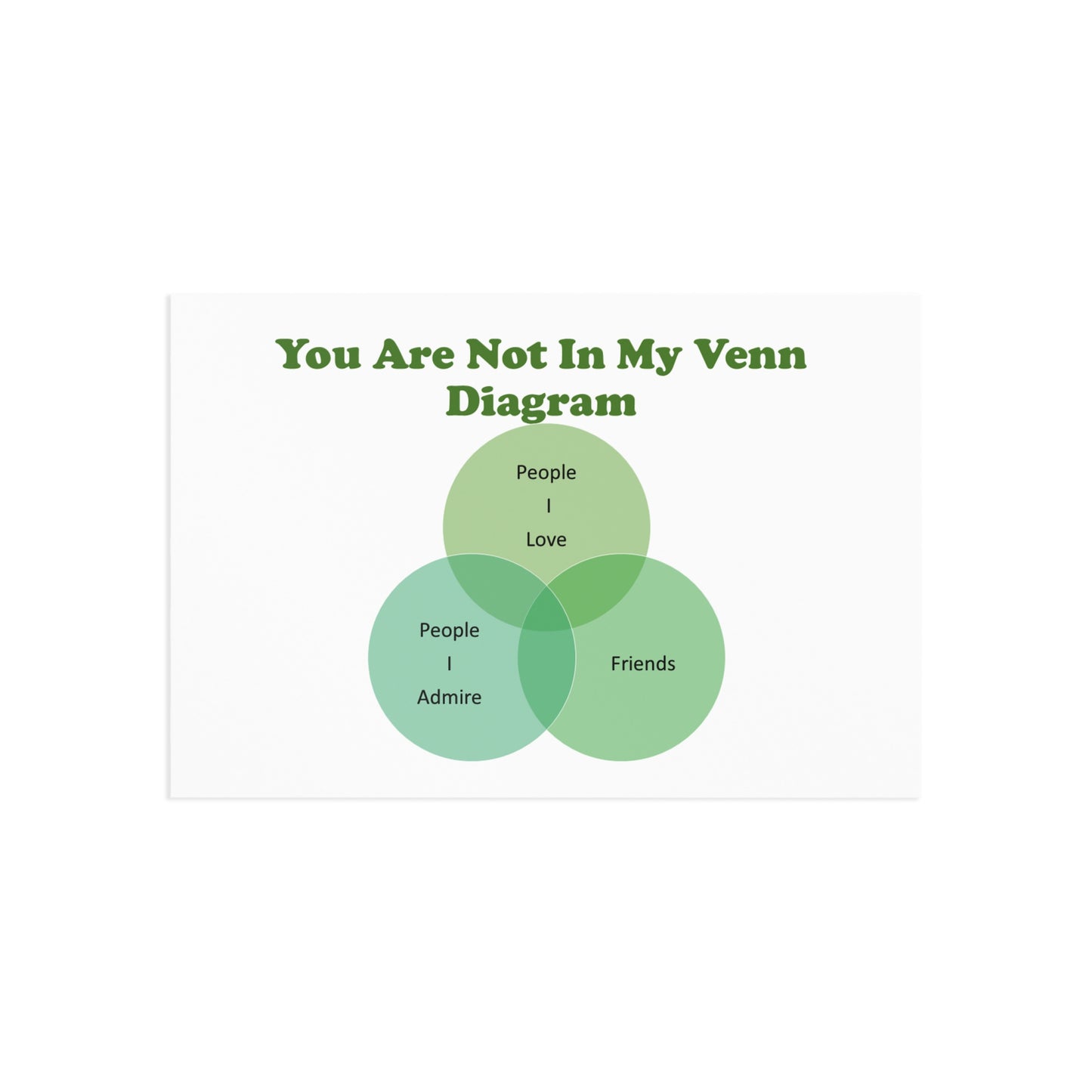 You Are Not In My Venn Diagram Green Fine Art Postcards