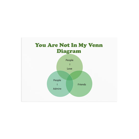 You Are Not In My Venn Diagram Green Fine Art Postcards