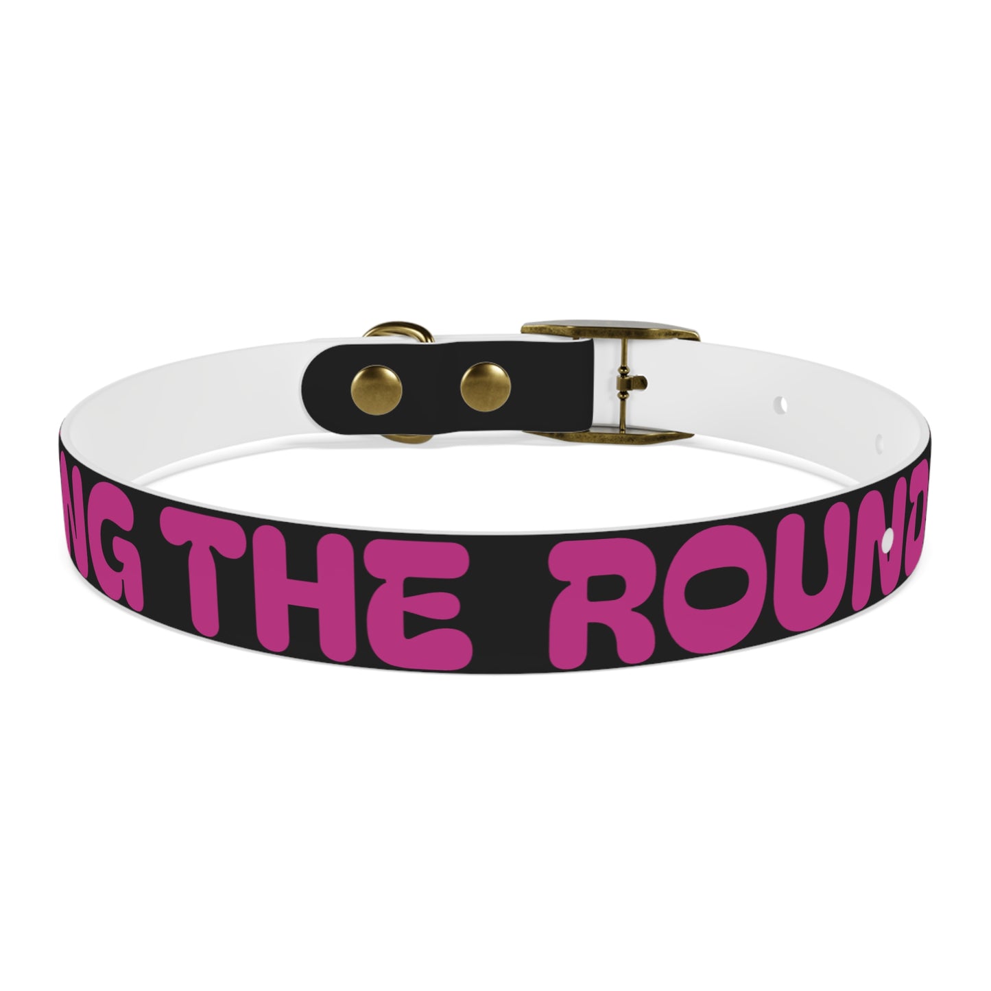 Making The Rounds Black With Pink Dog Collar