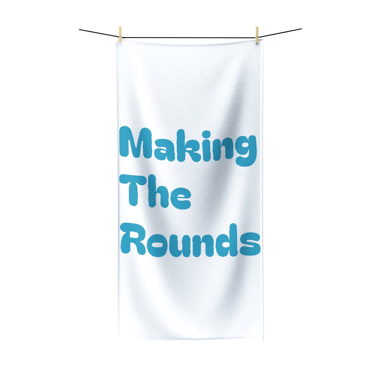 Making The Rounds Blue Polycotton Towel