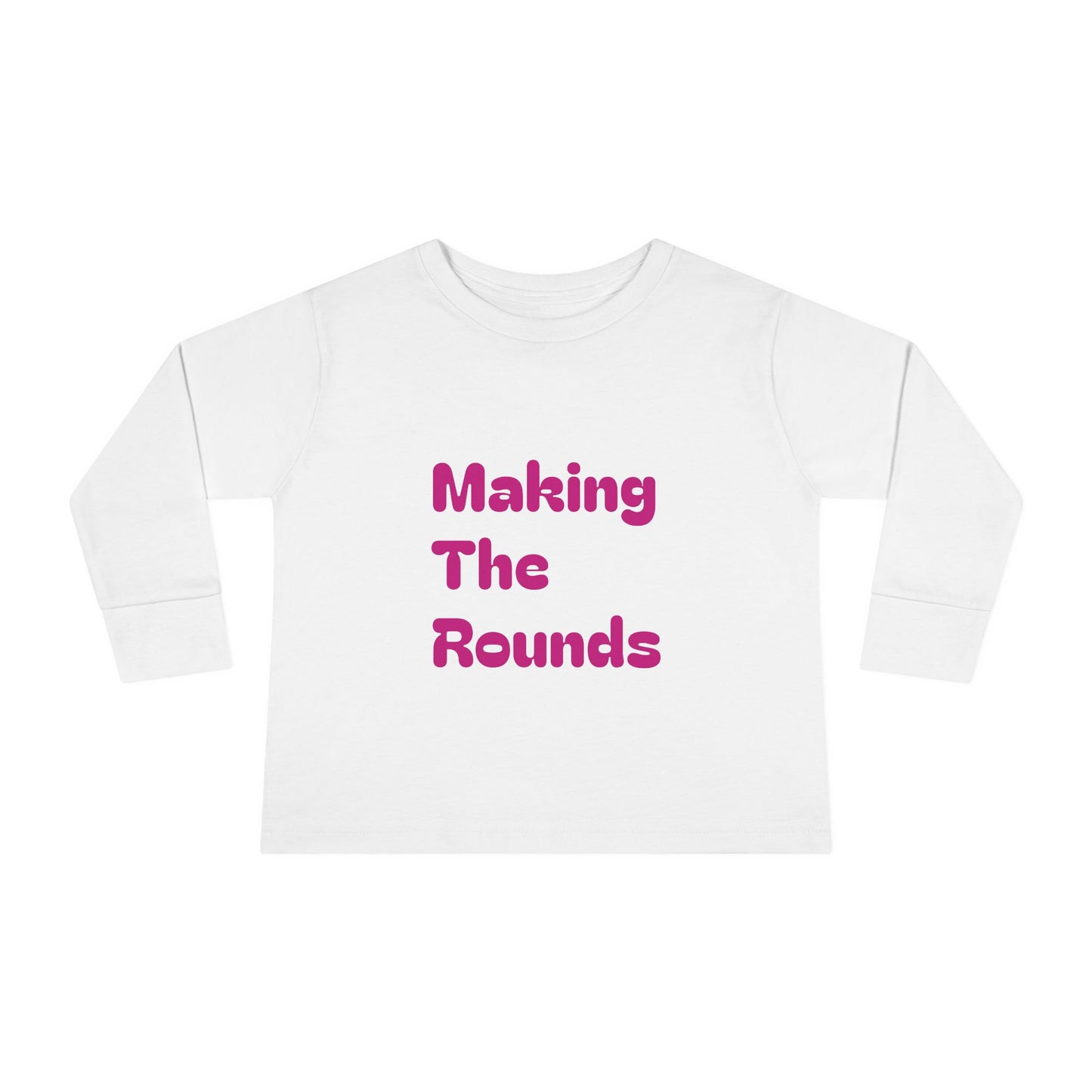 Making The Rounds Pink Toddler Long Sleeve Tee