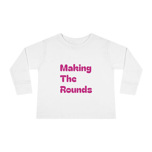 Making The Rounds Pink Toddler Long Sleeve Tee