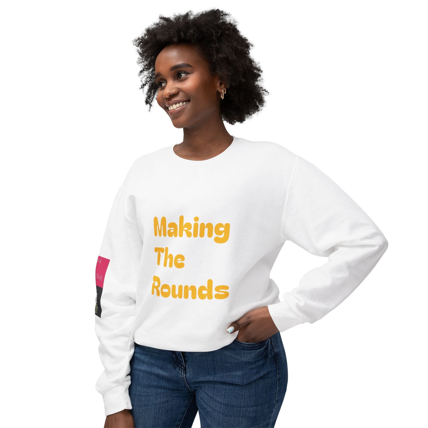 Making The Rounds Yellow Unisex Lightweight Crewneck Sweatshirt