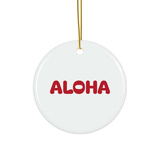 Aloha Red Decorative Ceramic Ornaments, Double-Sided (1pc, 3pcs, 5pcs, 10pcs)