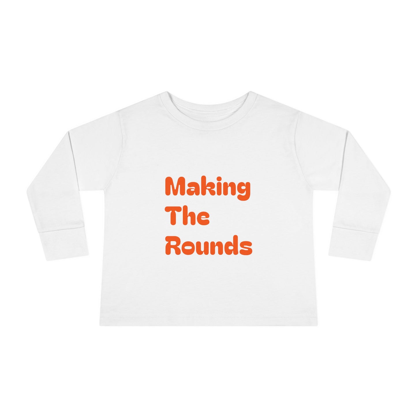 Making The Rounds Orange Toddler Long Sleeve Tee