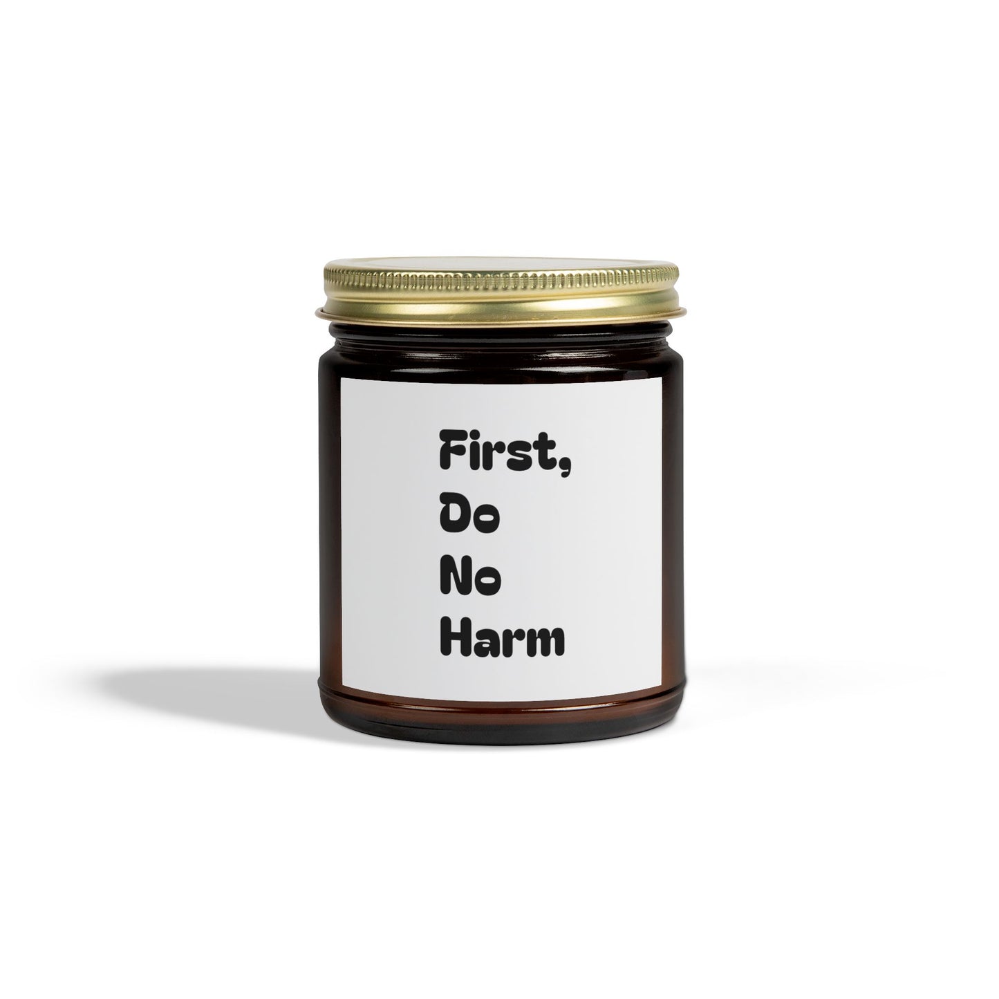 First Do No Harm black Scented Candles, Coconut Apricot Wax (4oz, 9oz)