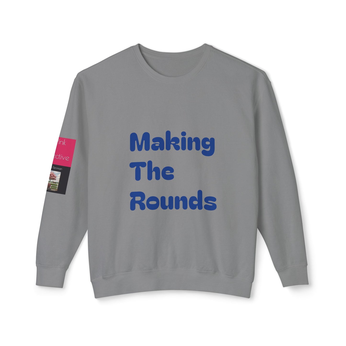 Making The Rounds Dark Blue Unisex Lightweight Crewneck Sweatshirt