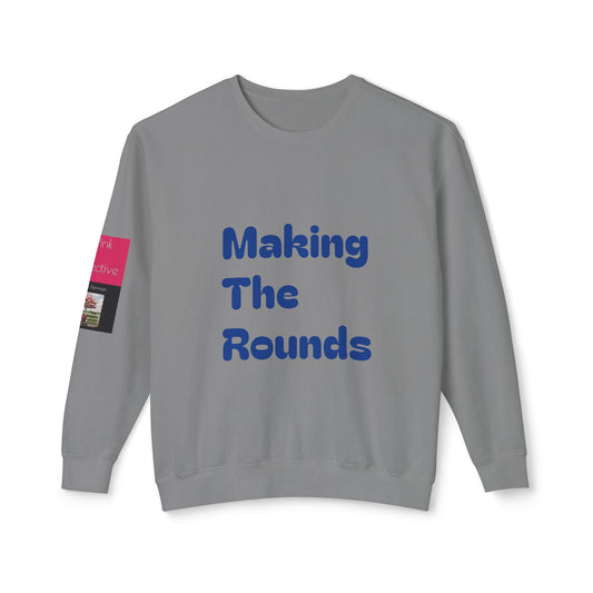 Making The Rounds Dark Blue Unisex Lightweight Crewneck Sweatshirt