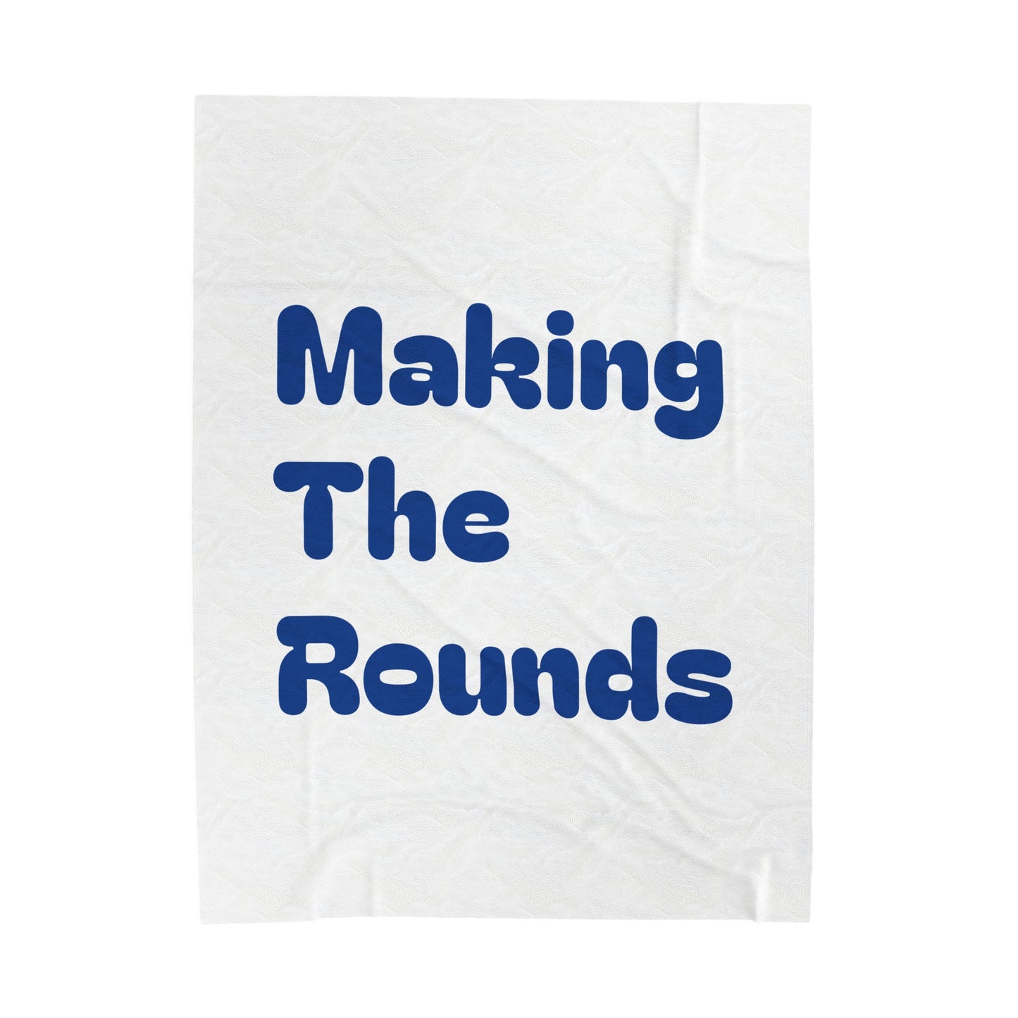 Making The Rounds Dark Blue Velveteen Plush Blanket