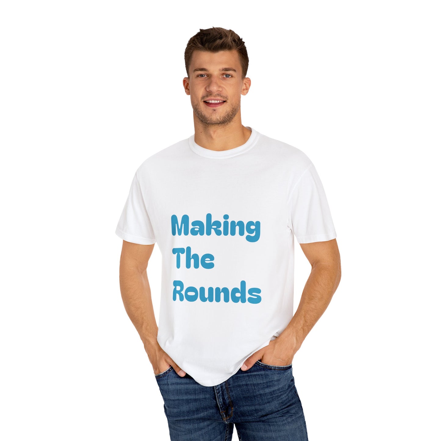 Making The Rounds [Blue] Unisex Garment-Dyed T-shirt