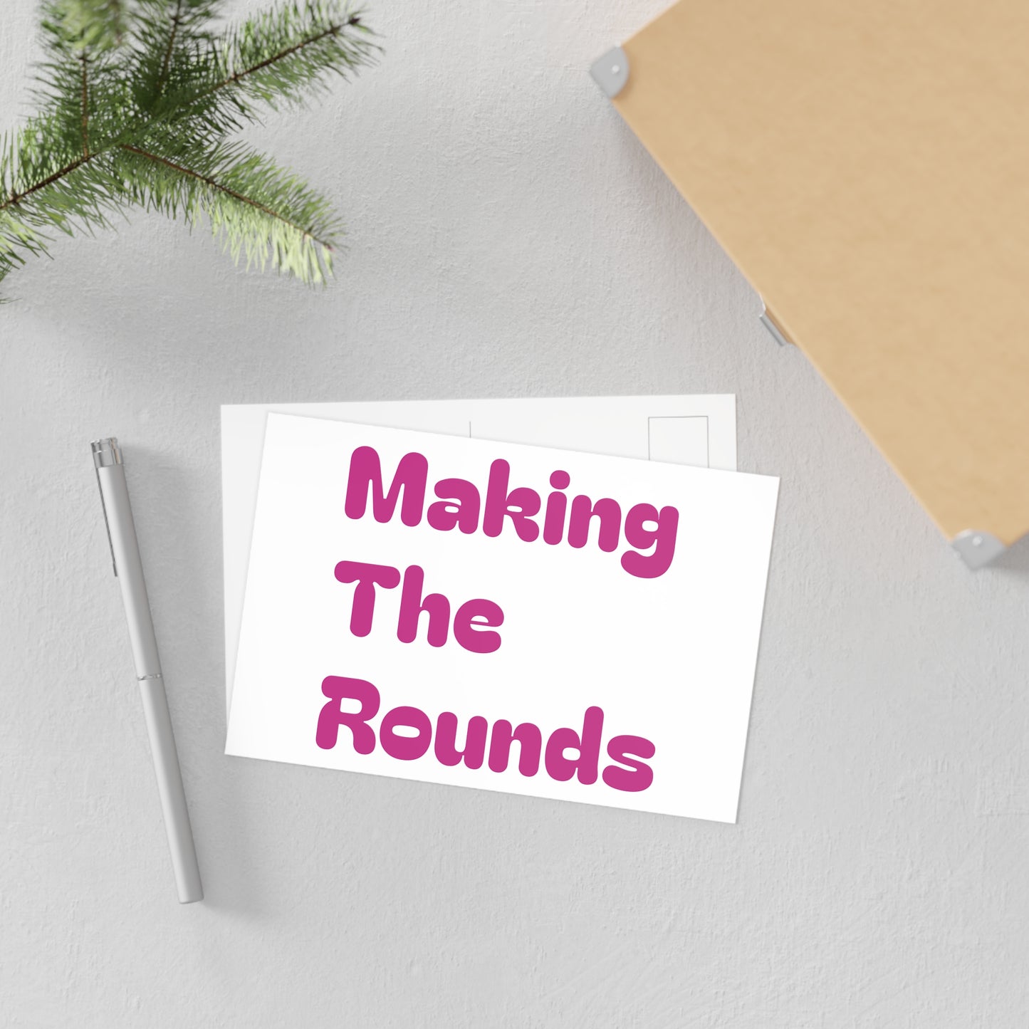 Making The Rounds Pink Fine Art Postcards