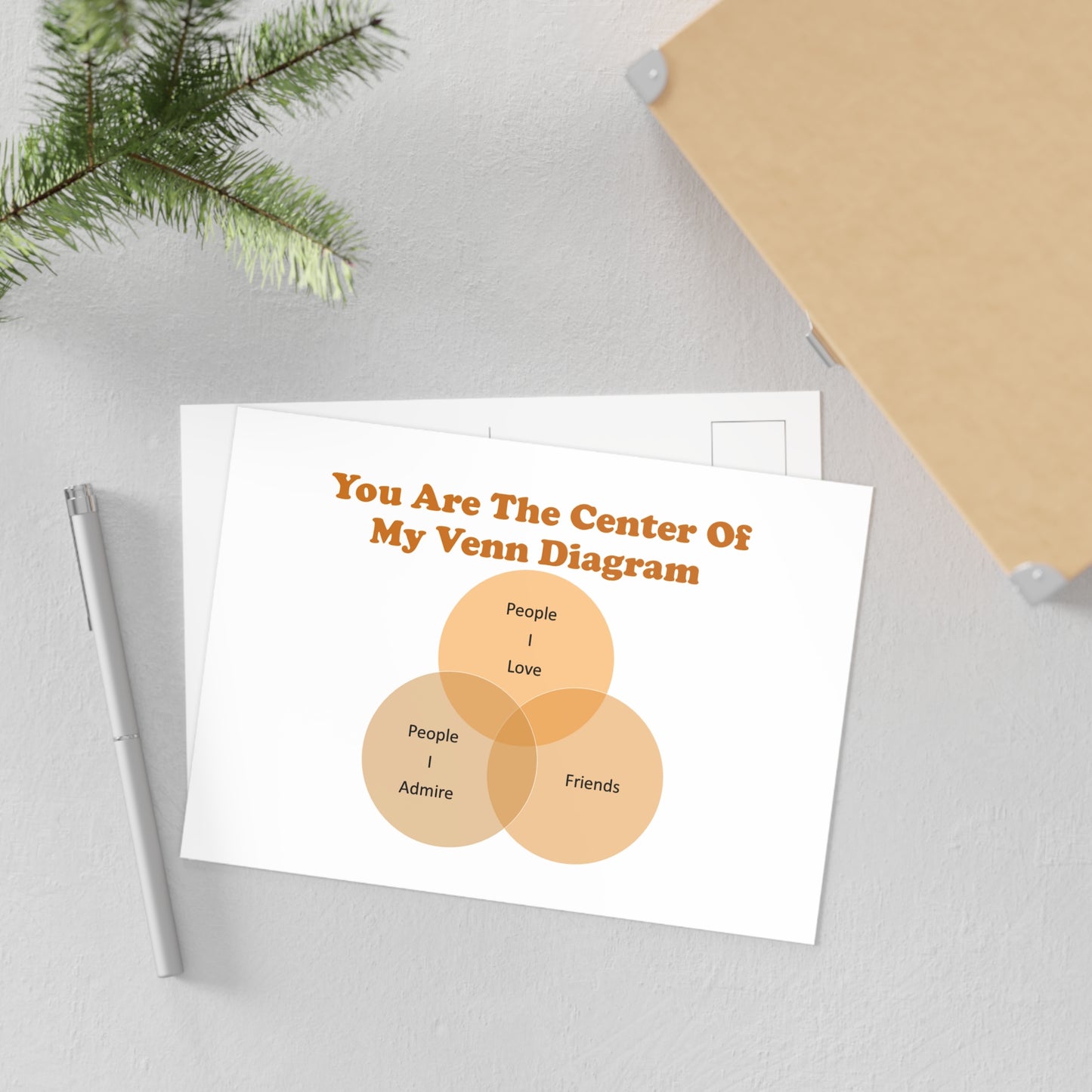 You Are The Center Of My Venn Diagram Orange Fine Art Postcards