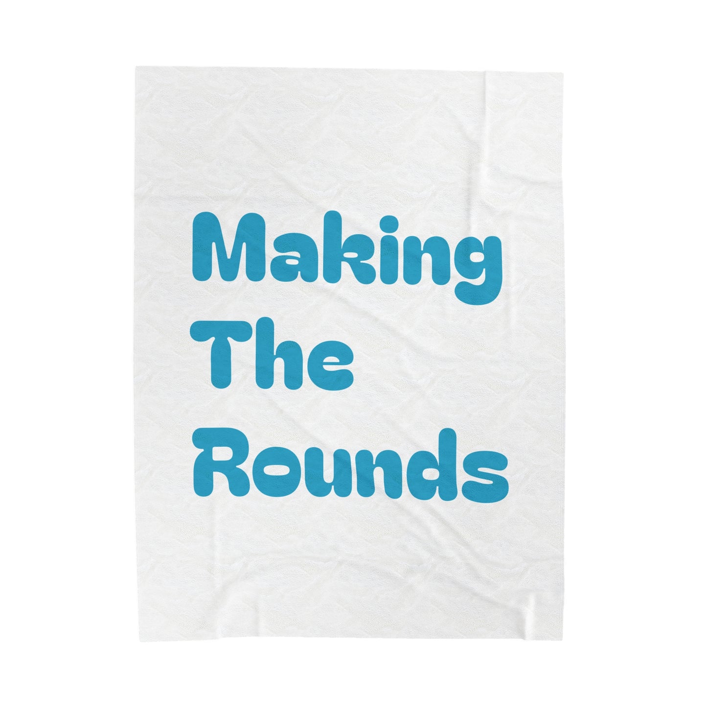 Making The Rounds Bright Blue Velveteen Plush Blanket