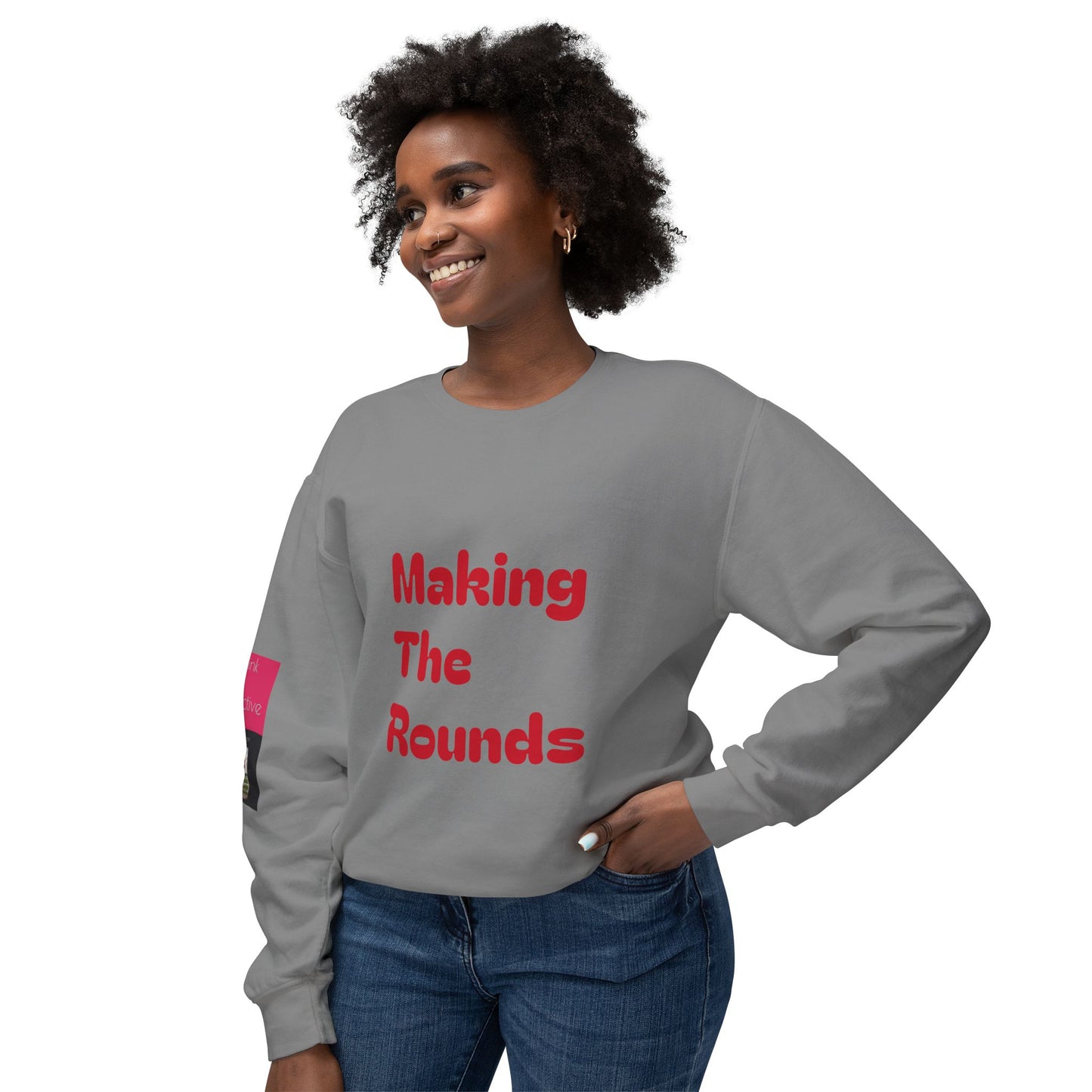 Making The Rounds Red Unisex Lightweight Crewneck Sweatshirt