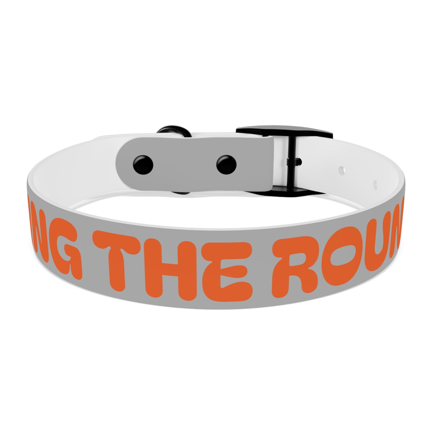 Making The Rounds Grey with Orange Dog Collar