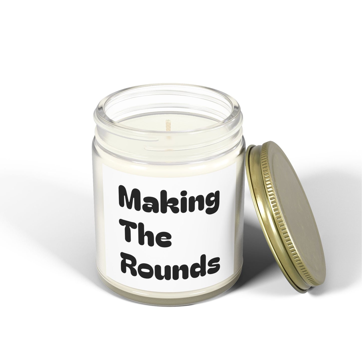 Making The Rounds Black Scented Candles, Coconut Apricot Wax (4oz, 9oz)