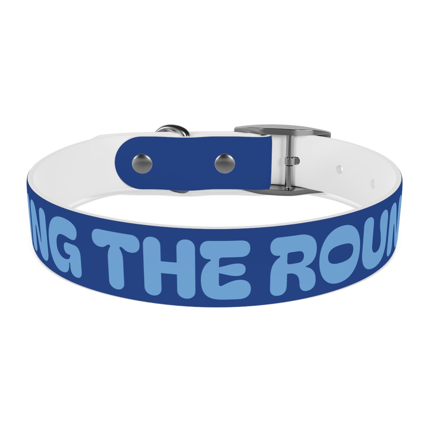 Making The Rounds Light Blue Dog Collar