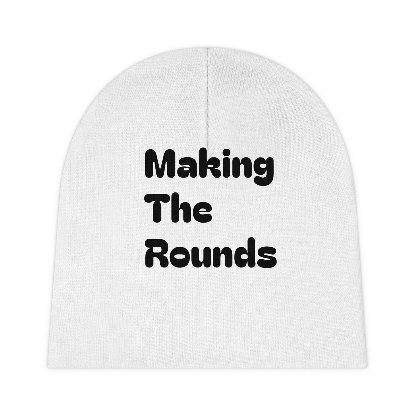 Making The Rounds Black Baby Beanie (AOP)