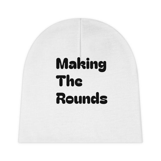 Making The Rounds Black Baby Beanie (AOP)