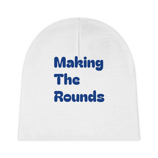 Making The Rounds Dark Blue Baby Beanie (AOP)