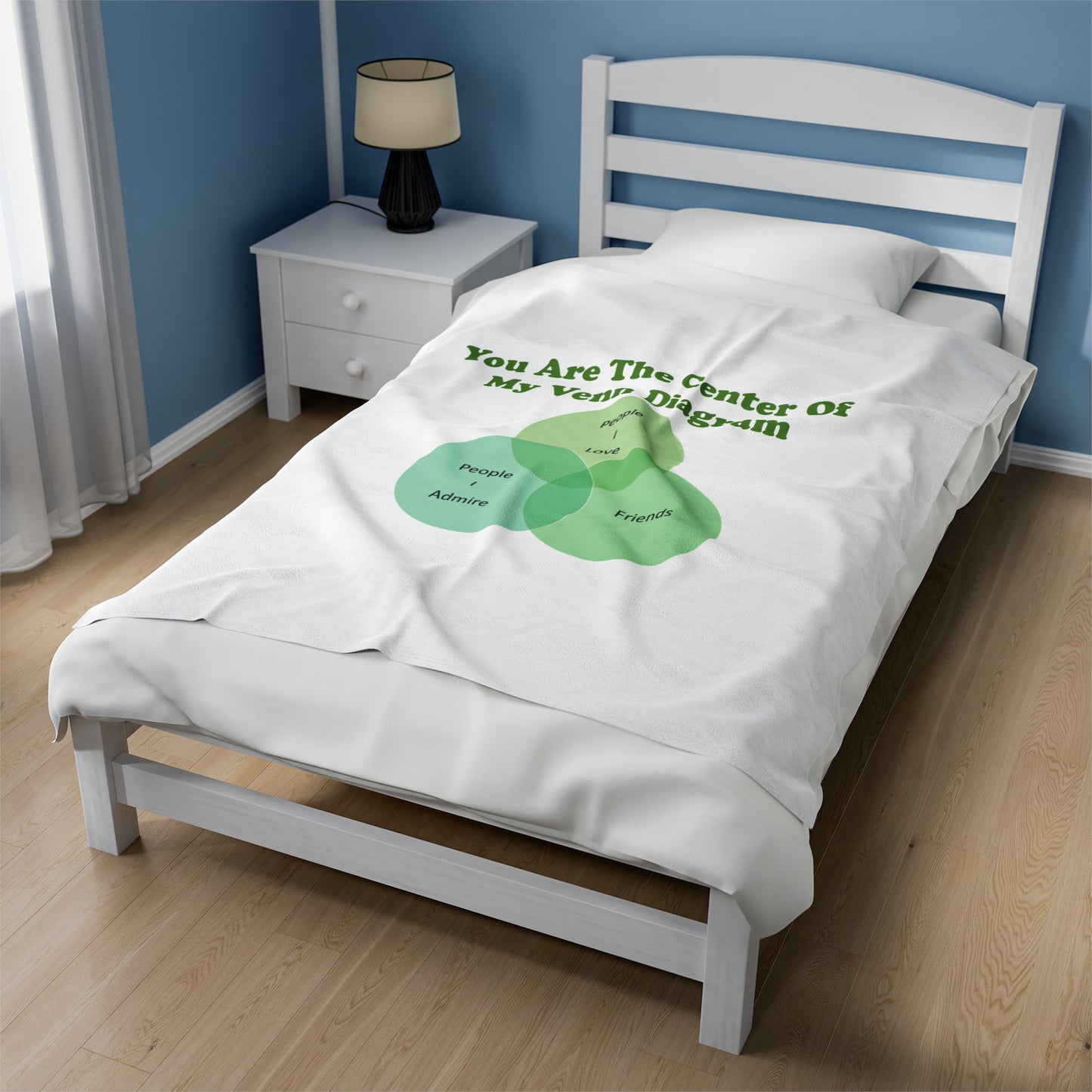 You Are The Center Of My Venn Diagram Green Velveteen Plush Blanket