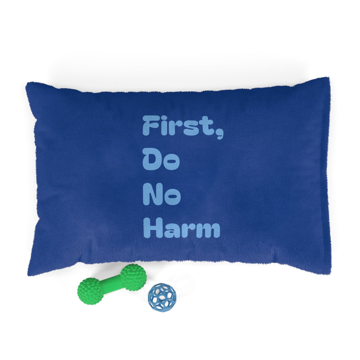 First Do No Harm Dark Blue with Light Blue Pet Bed