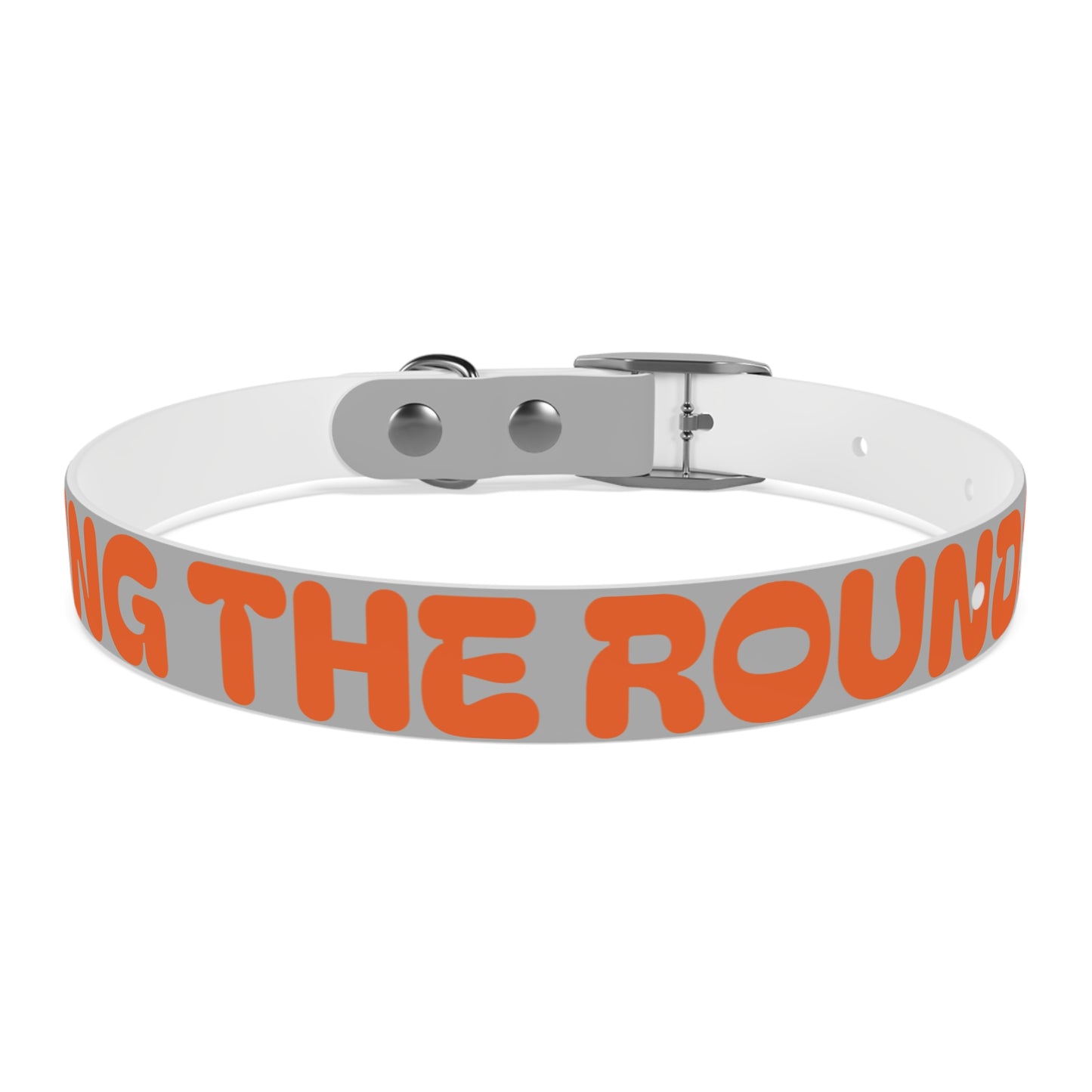 Making The Rounds Grey with Orange Dog Collar