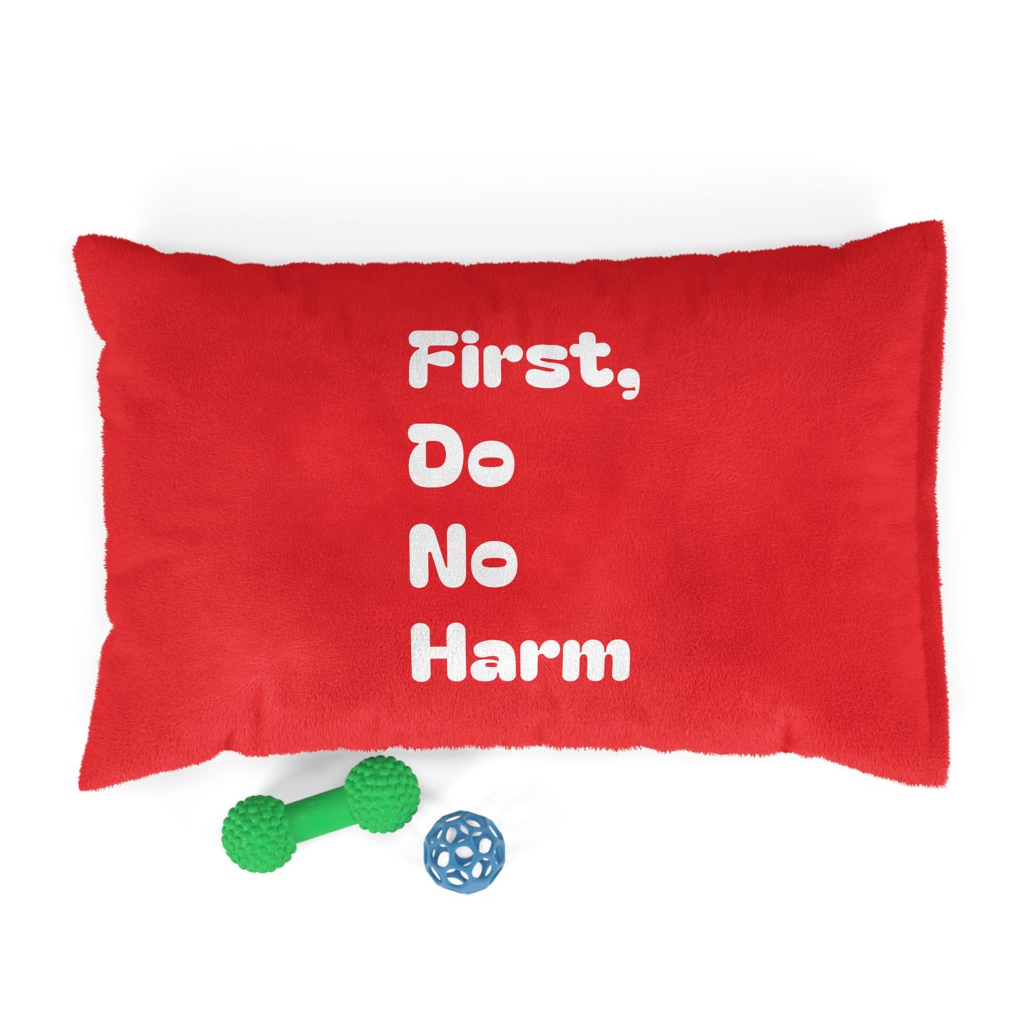 First Do No Harm Red with White Pet Bed