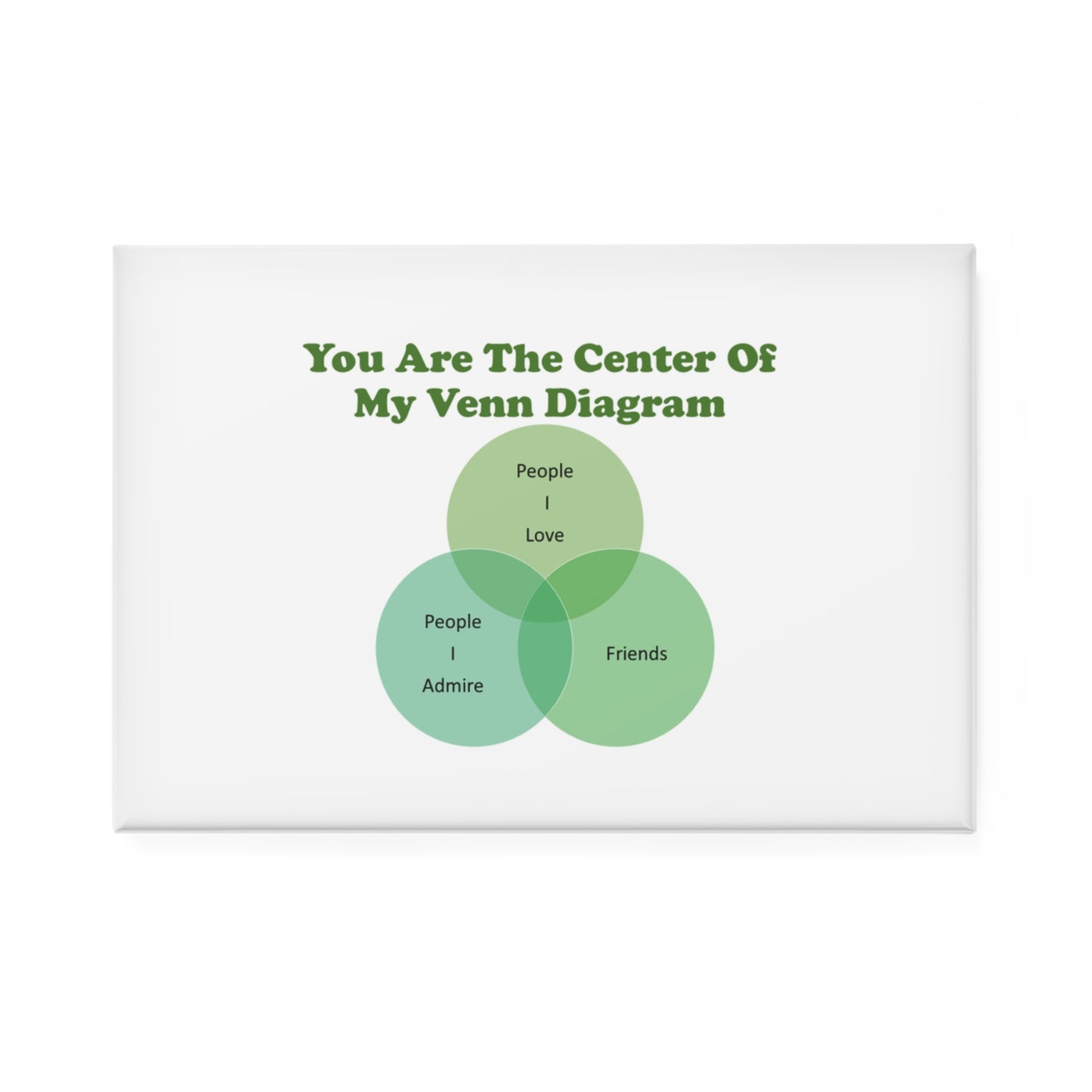 You Are The Center Of My Venn Diagram Green Button Magnet, Rectangle (1 & 10 pcs)