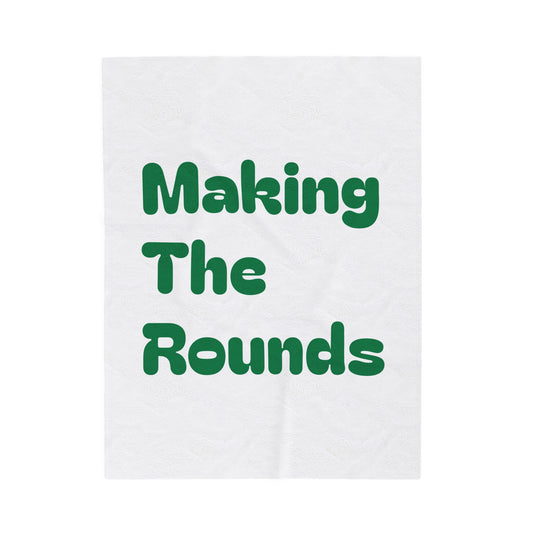 Making The Rounds Green Velveteen Plush Blanket