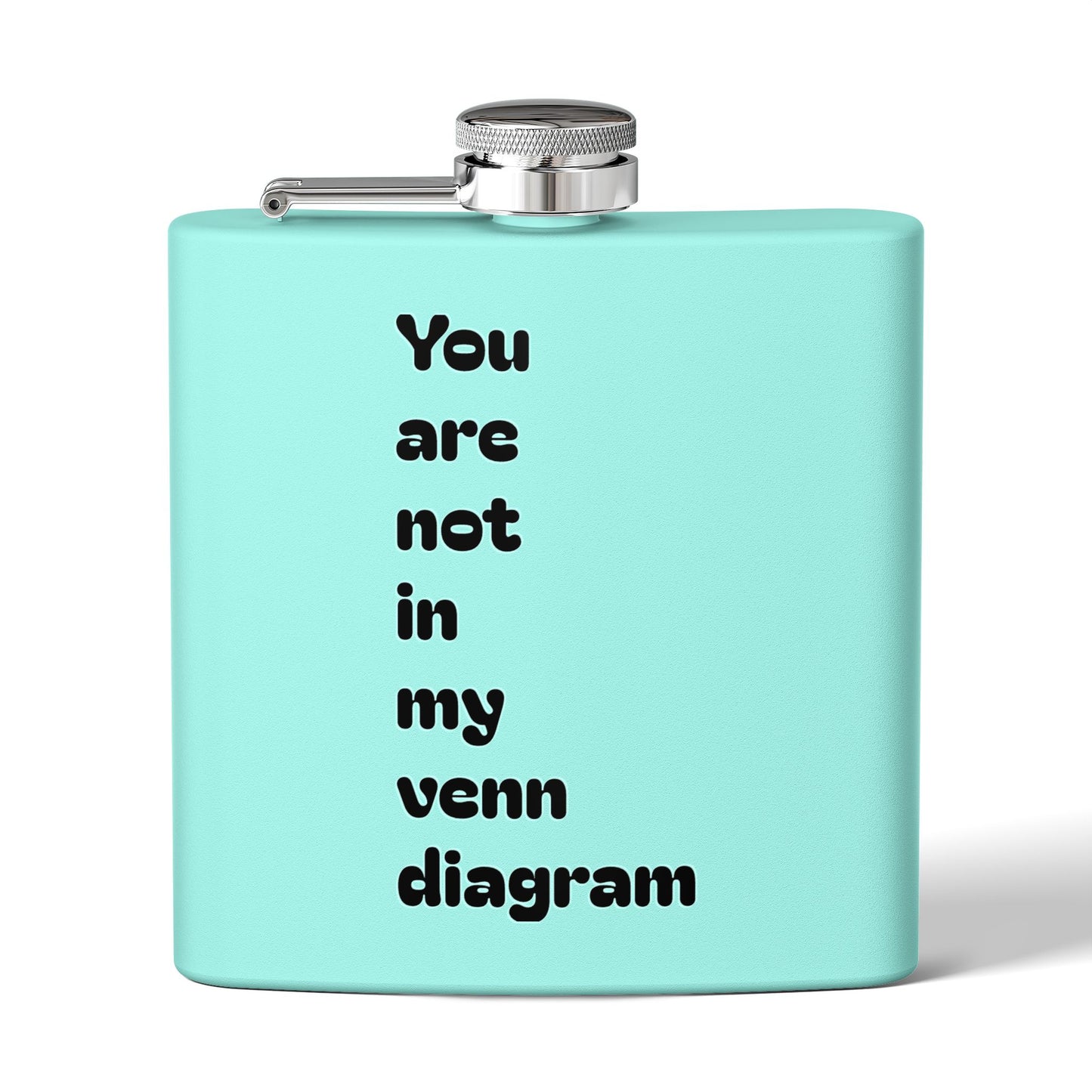 6oz Stainless Flask — "You Are Not in My Venn Diagram" Funny Geek Hipster Gift