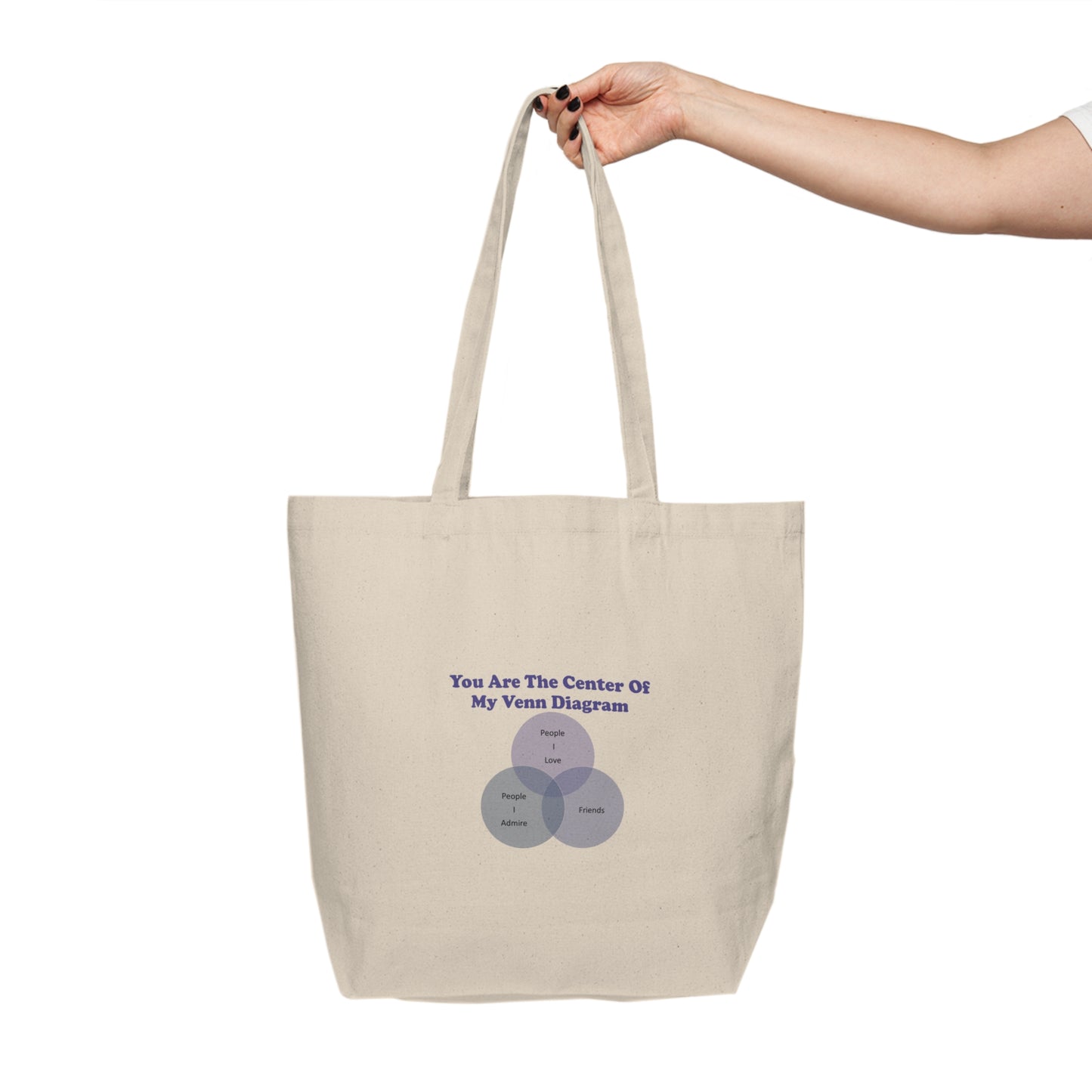 You Are The Center Of My Venn Diagram [Purple] Canvas Shopping Tote