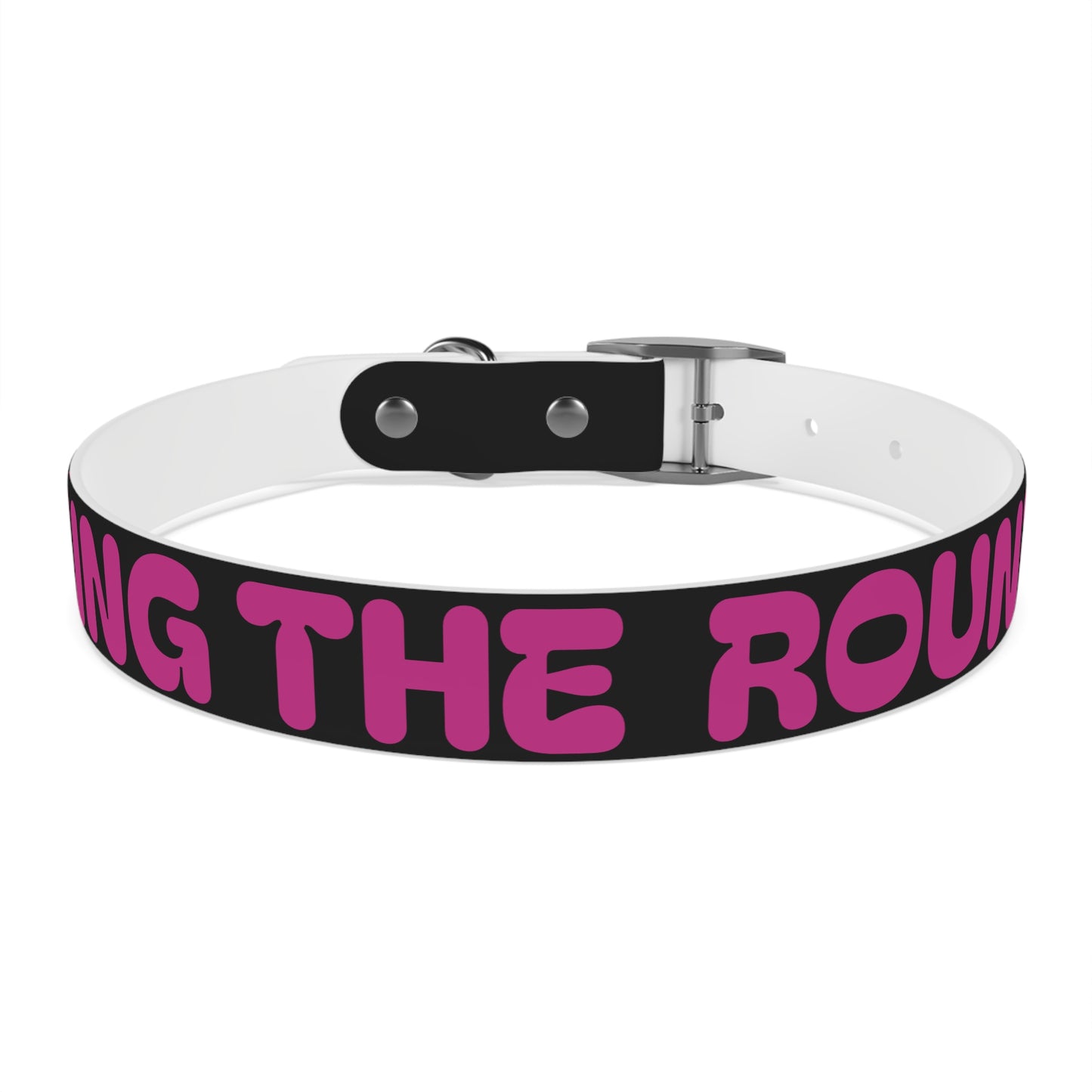 Making The Rounds Black With Pink Dog Collar