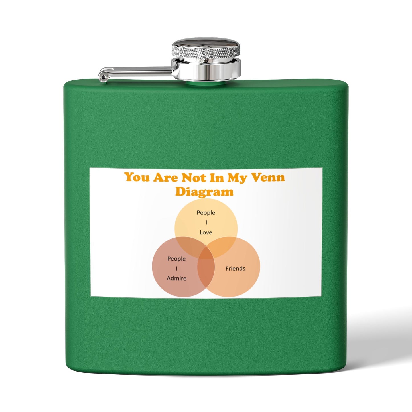 You Are Not In My Venn Diagram Stainless Steel Flask — 6oz Funny Venn Diagram Alcohol Hip Flask
