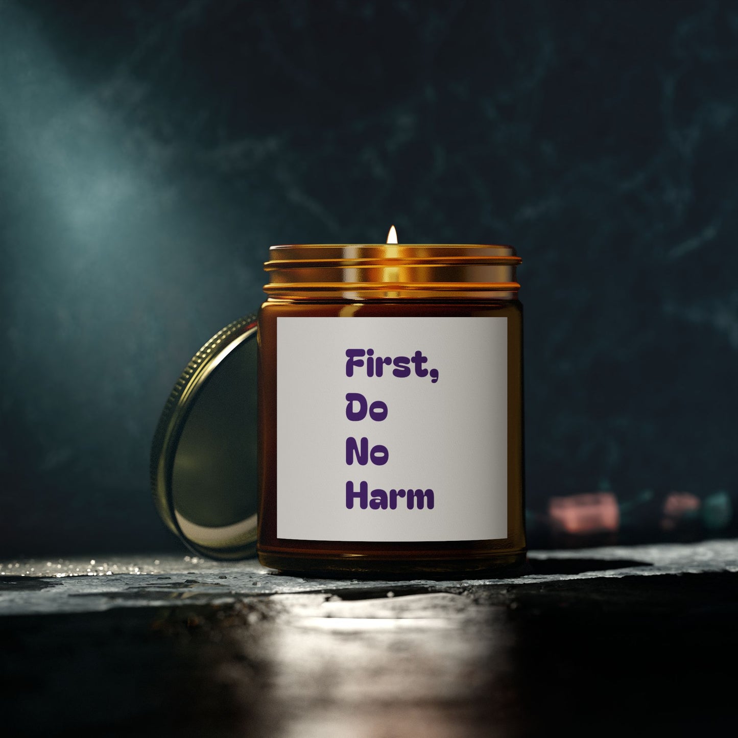 First Do No Harm Purple Scented Candles, Coconut Apricot Wax (4oz, 9oz)