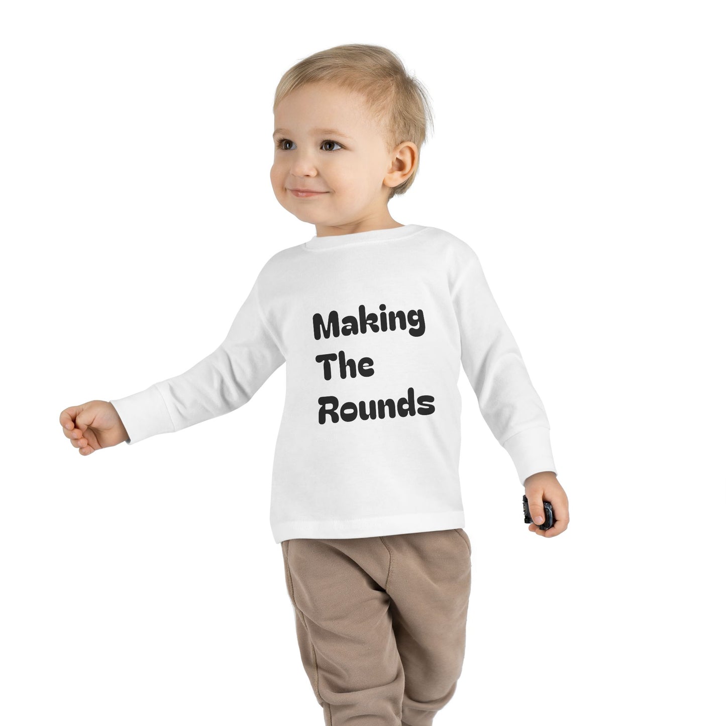 Making The Rounds Black Toddler Long Sleeve Tee