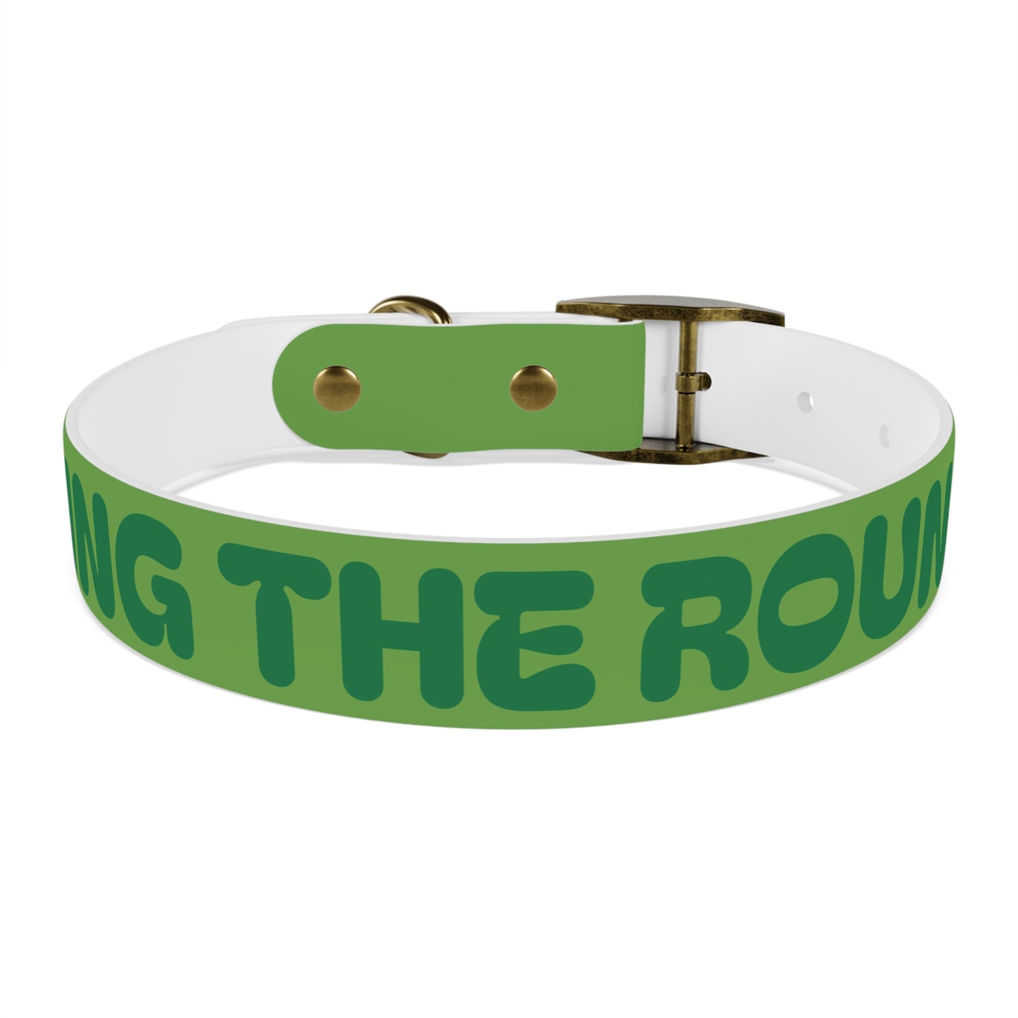 Making The Rounds Green Dog Collar