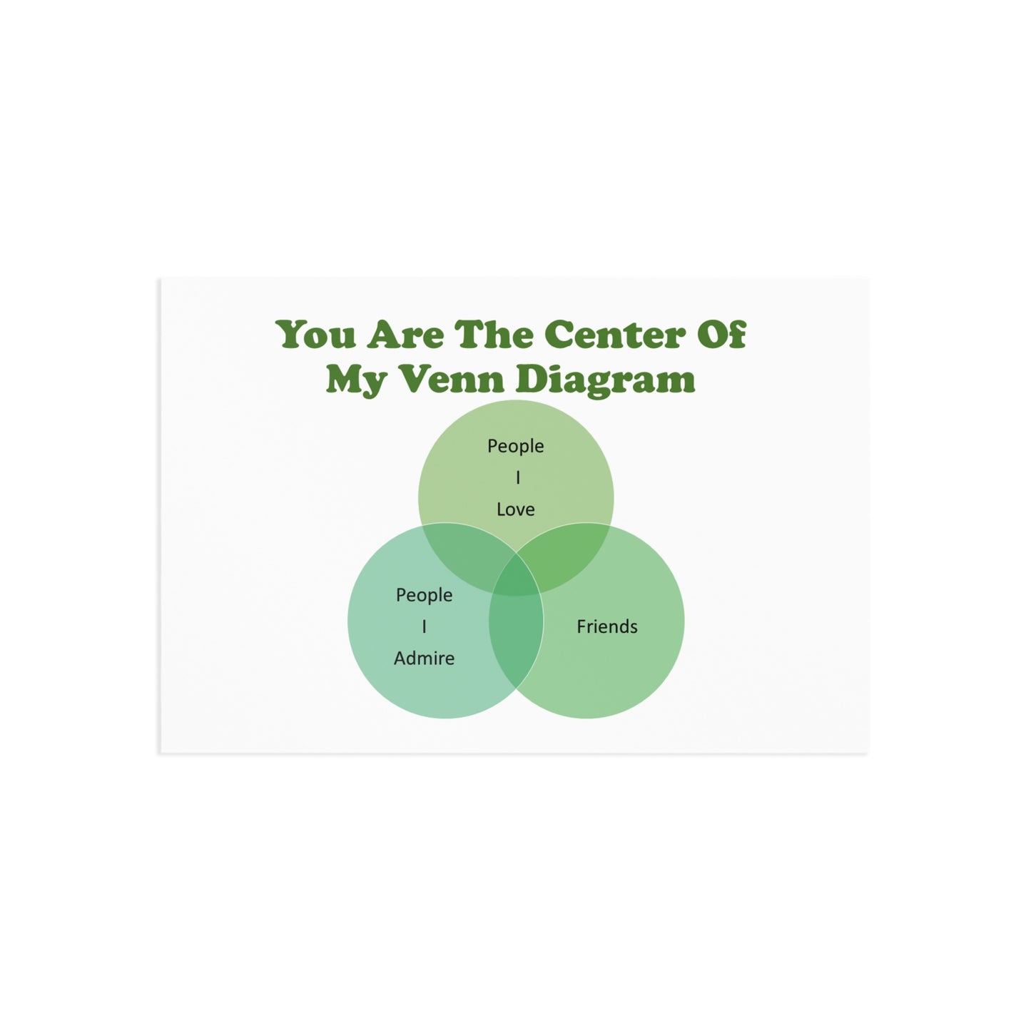You Are The Center Of My Venn Diagram Green Fine Art Postcards