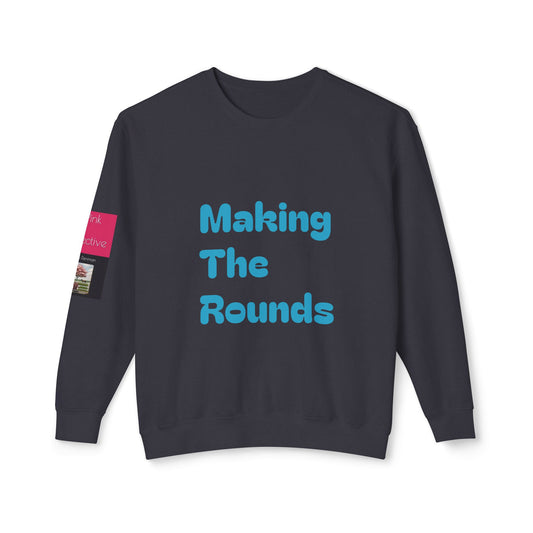 Making The Rounds Blue Unisex Lightweight Crewneck Sweatshirt