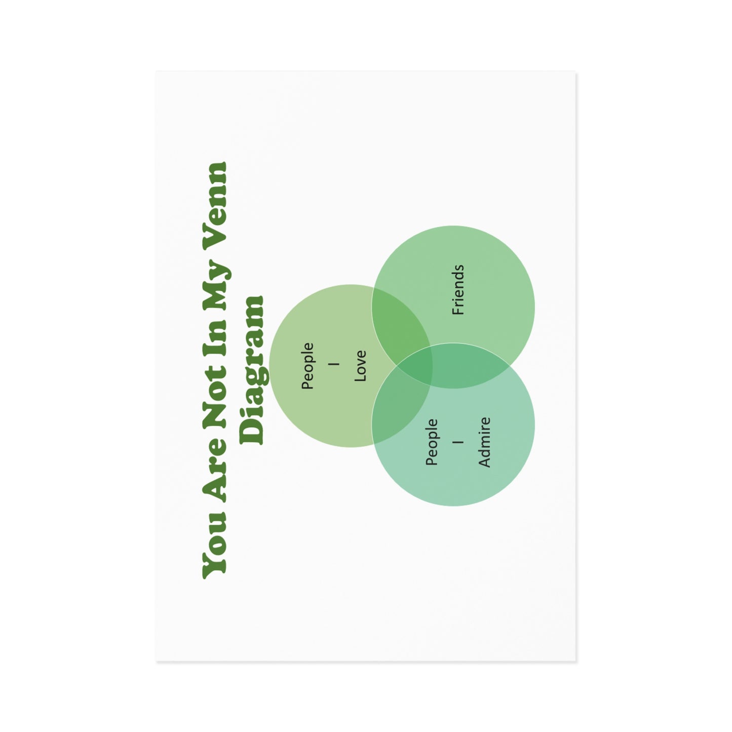 You Are Not In My Venn Diagram Green Fine Art Postcards