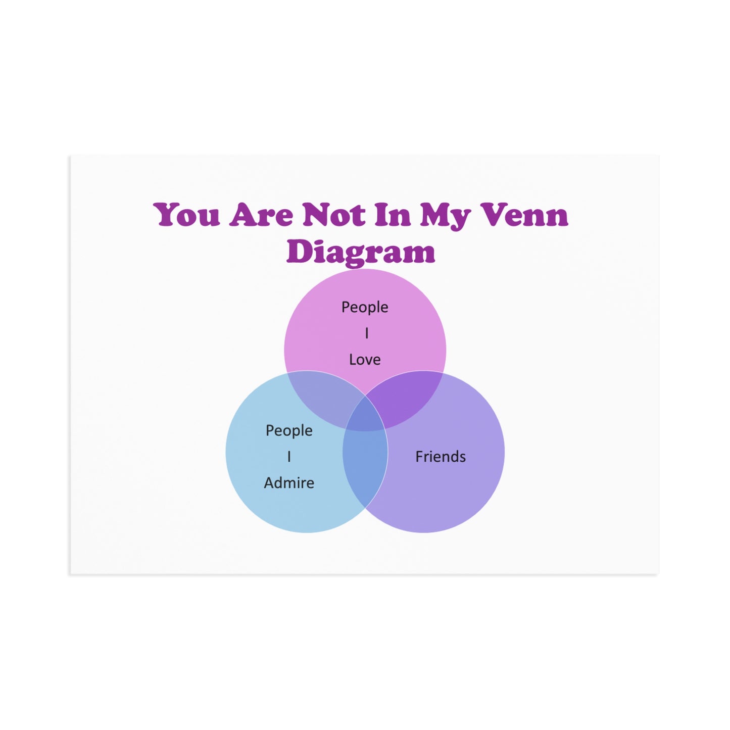 You Are Not In My Venn Diagram Blue / Purple Art Postcards