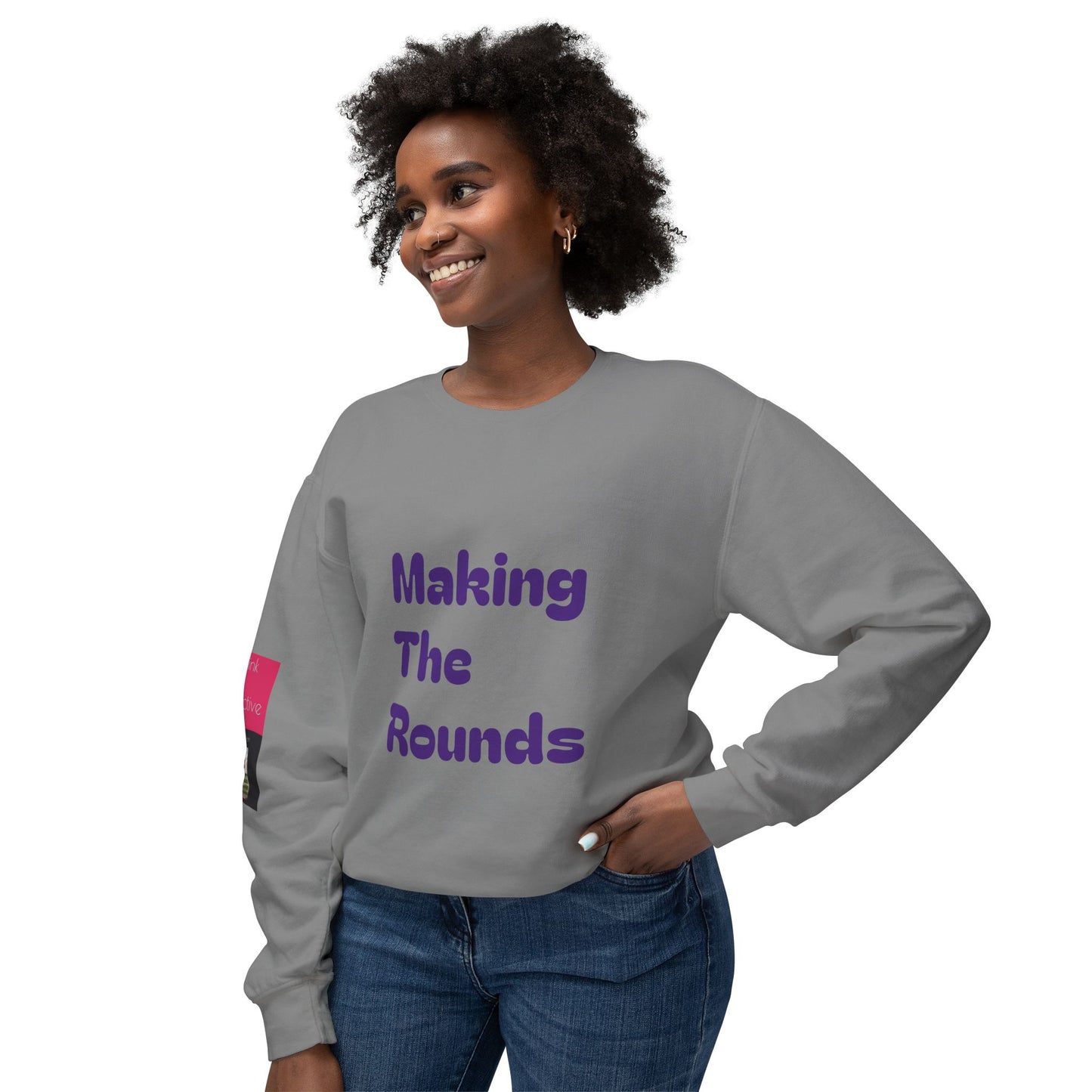 Making The Rounds Purple Unisex Lightweight Crewneck Sweatshirt