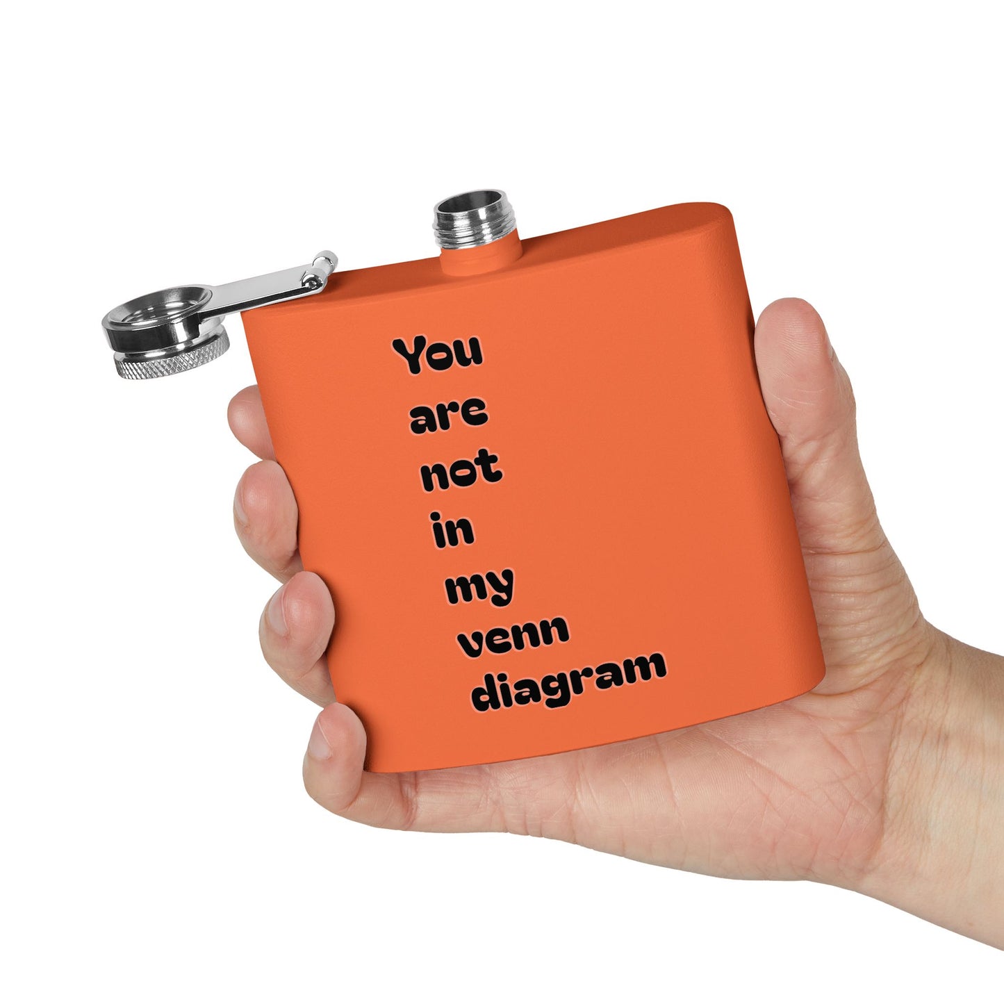6oz Stainless Flask — "You Are Not in My Venn Diagram" Funny Geek Hipster Gift