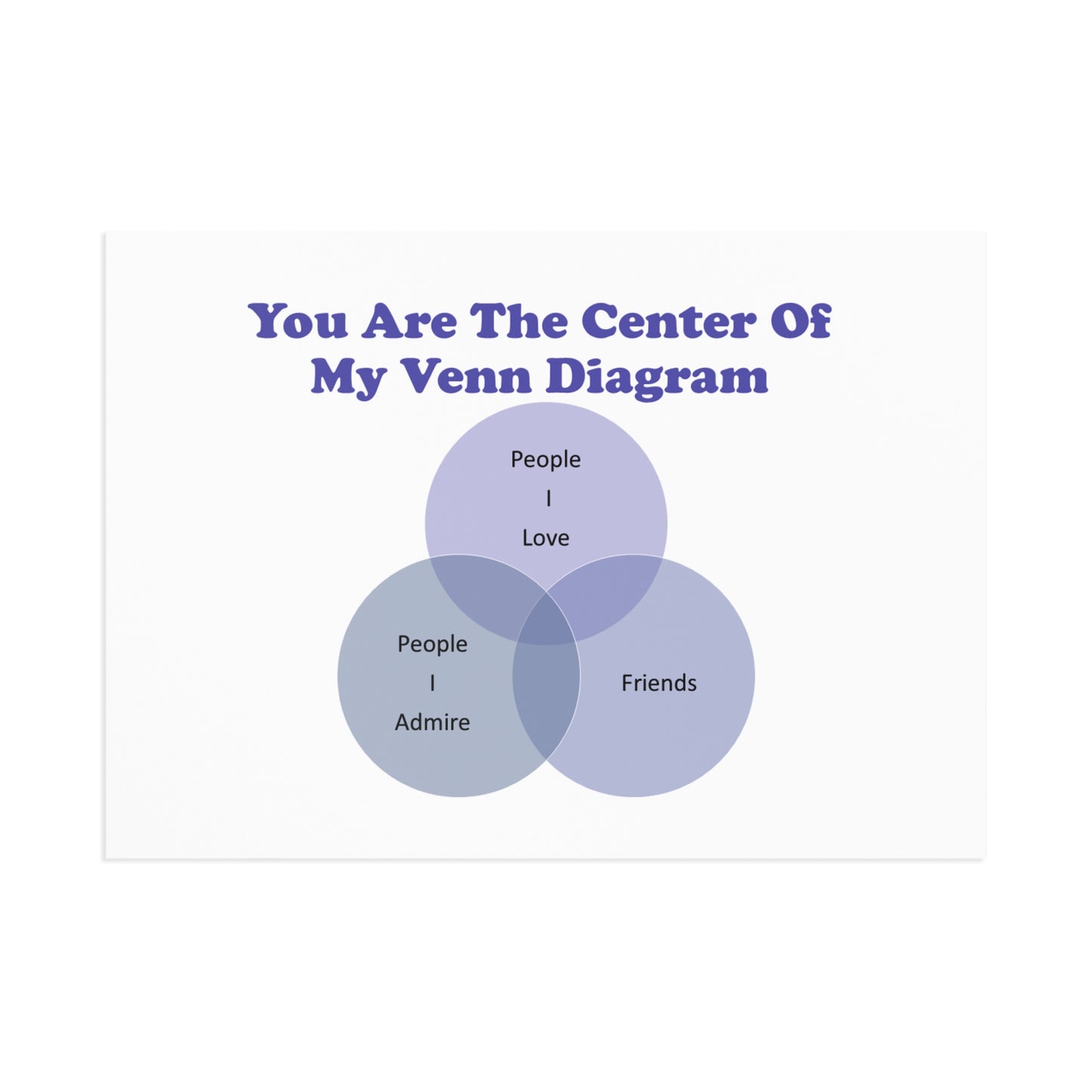 You Are The Center Of My Venn Diagram Purple Art Postcards