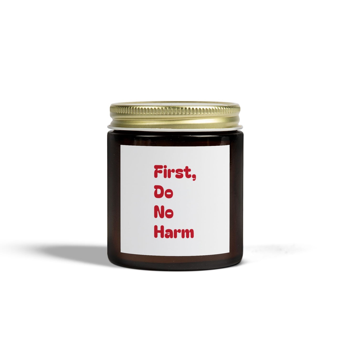 First Do No Harm Red Scented Candles, Coconut Apricot Wax (4oz, 9oz)