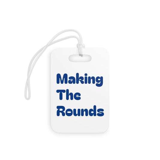 Making The Rounds dark blue Luggage Tags