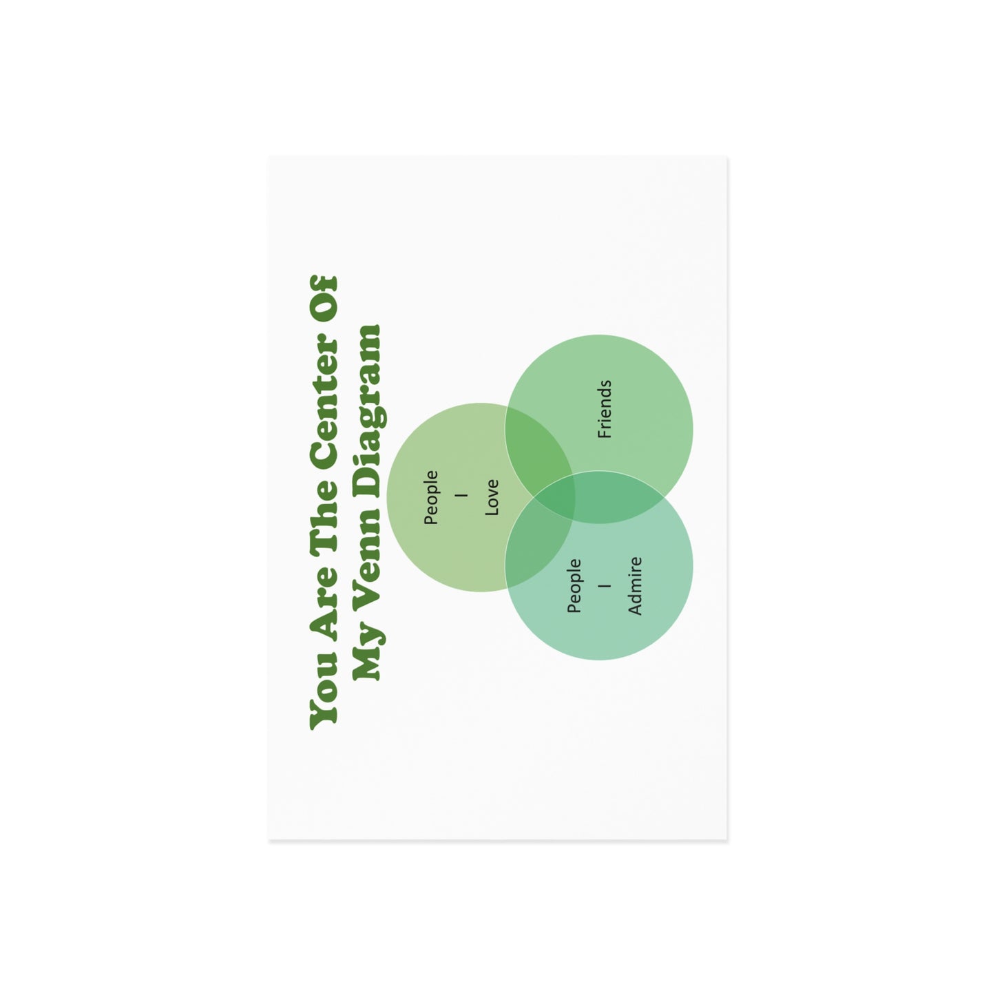 You Are The Center Of My Venn Diagram Green Fine Art Postcards