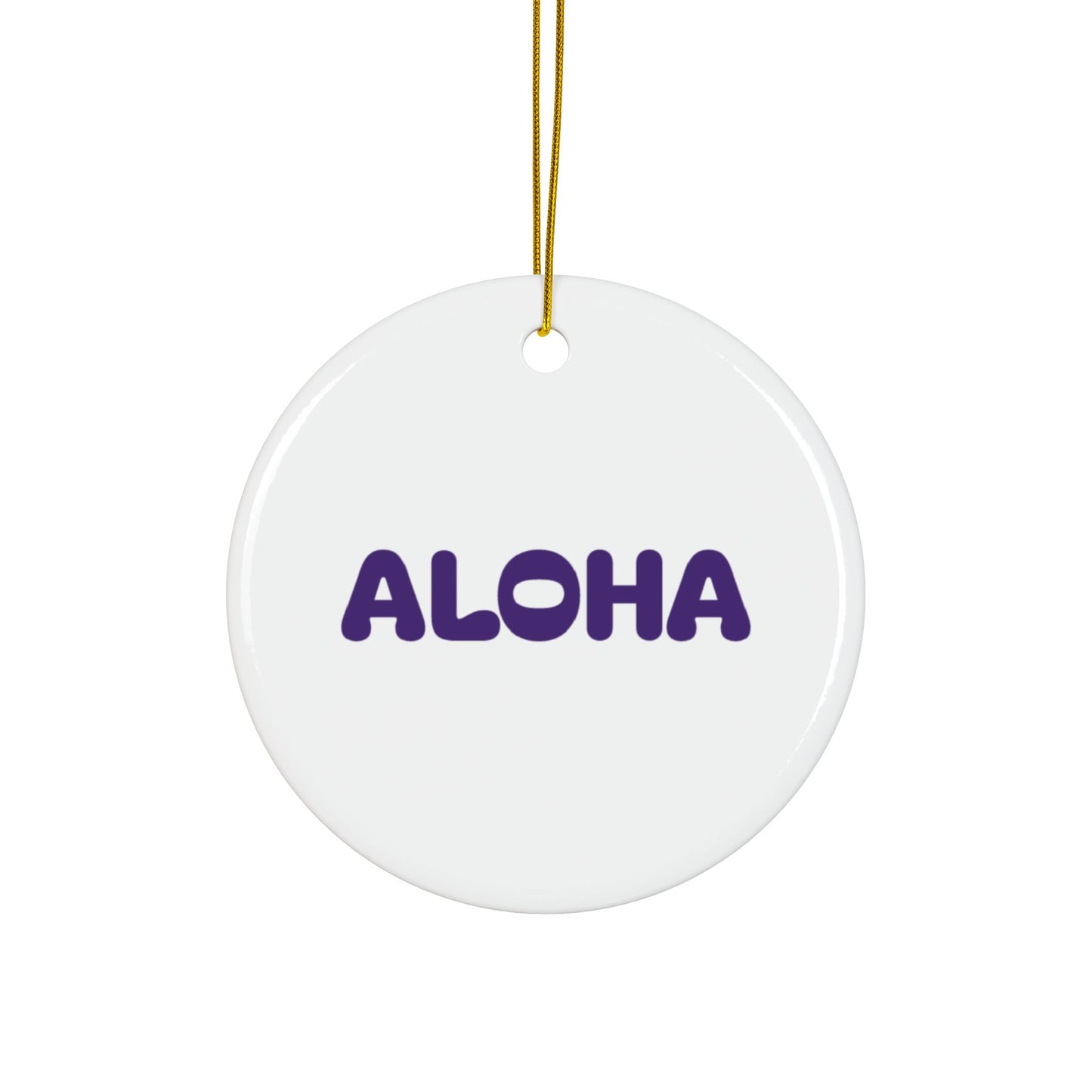 Aloha Purple Decorative Ceramic Ornaments, Double-Sided (1pc, 3pcs, 5pcs, 10pcs)