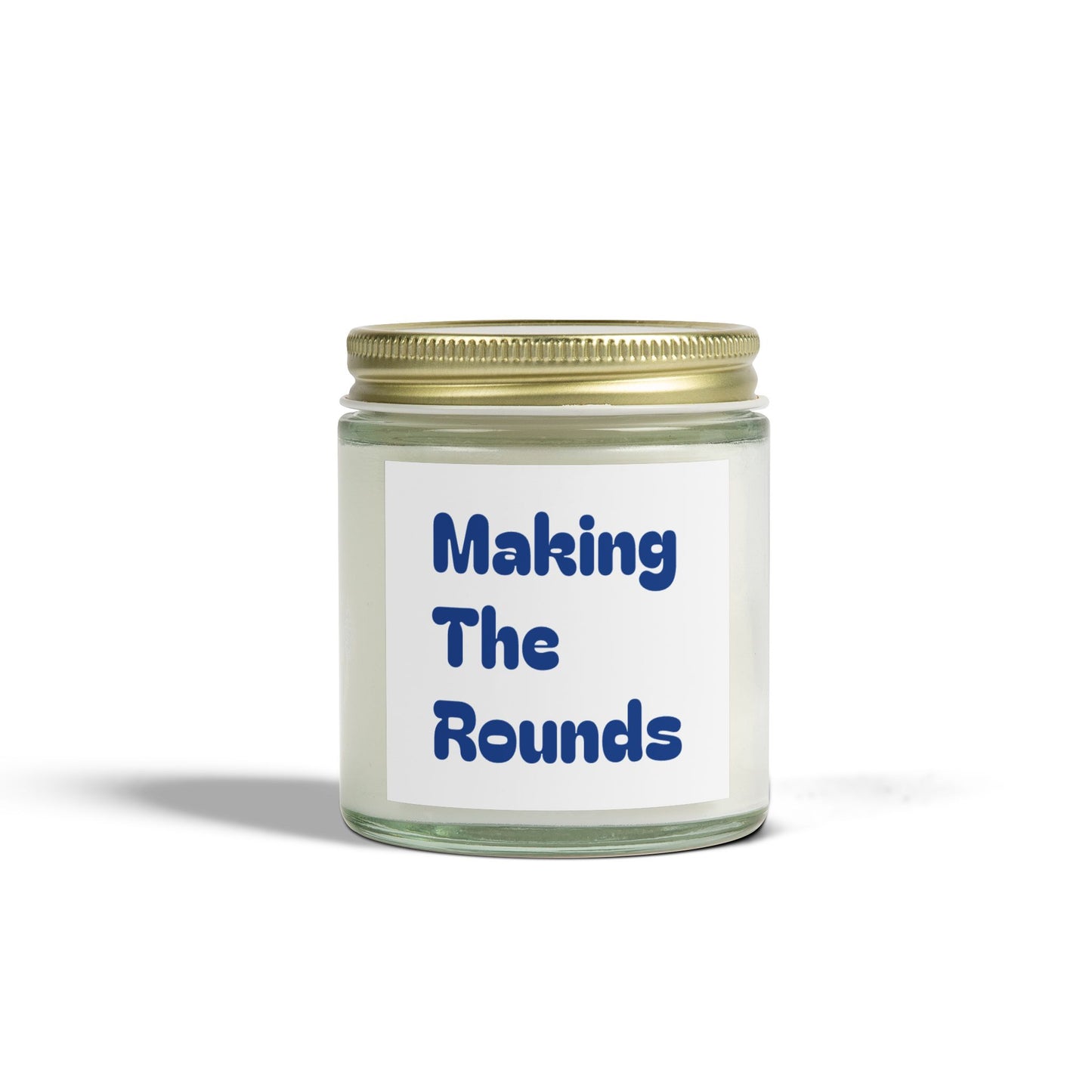 Making The Rounds Dark Blue Scented Candles, Coconut Apricot Wax (4oz, 9oz)