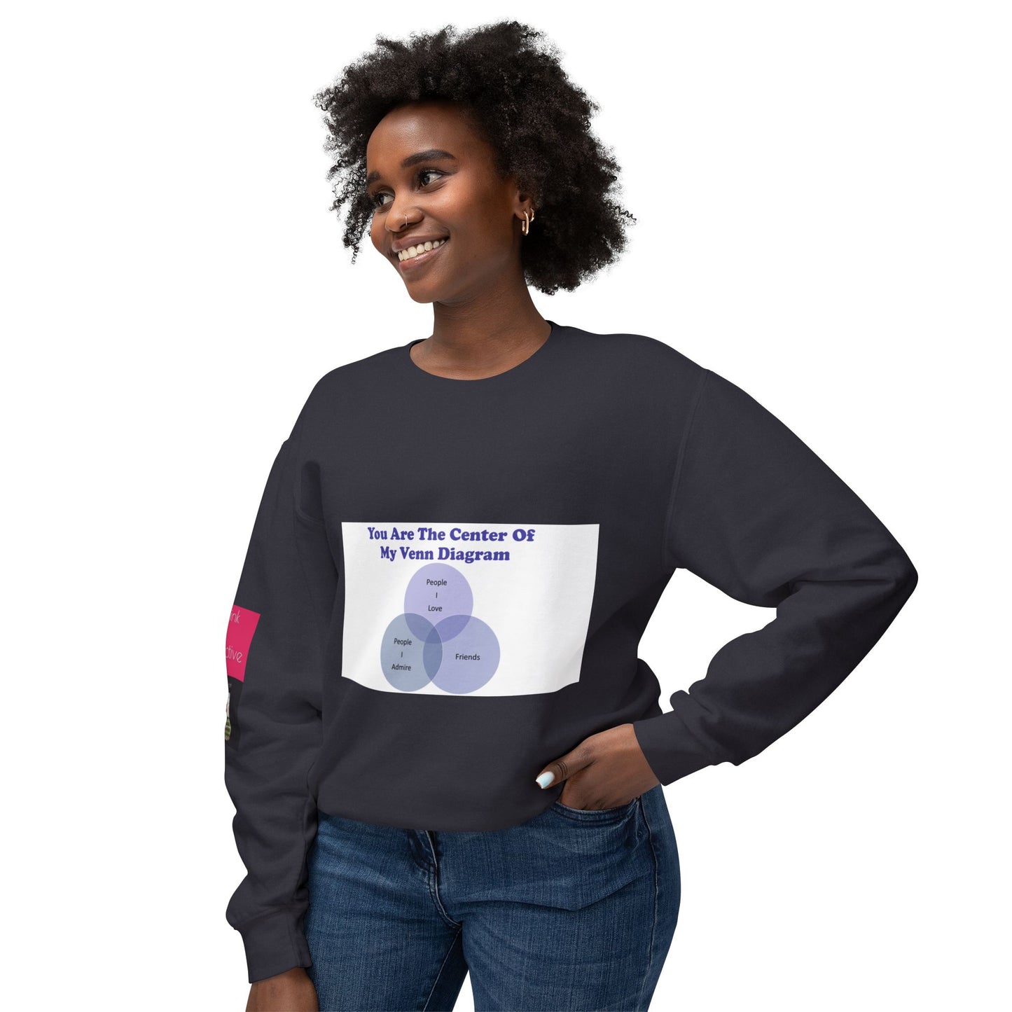 You Are The Center Of My Venn Diagram Purple Unisex Lightweight Crewneck Sweatshirt